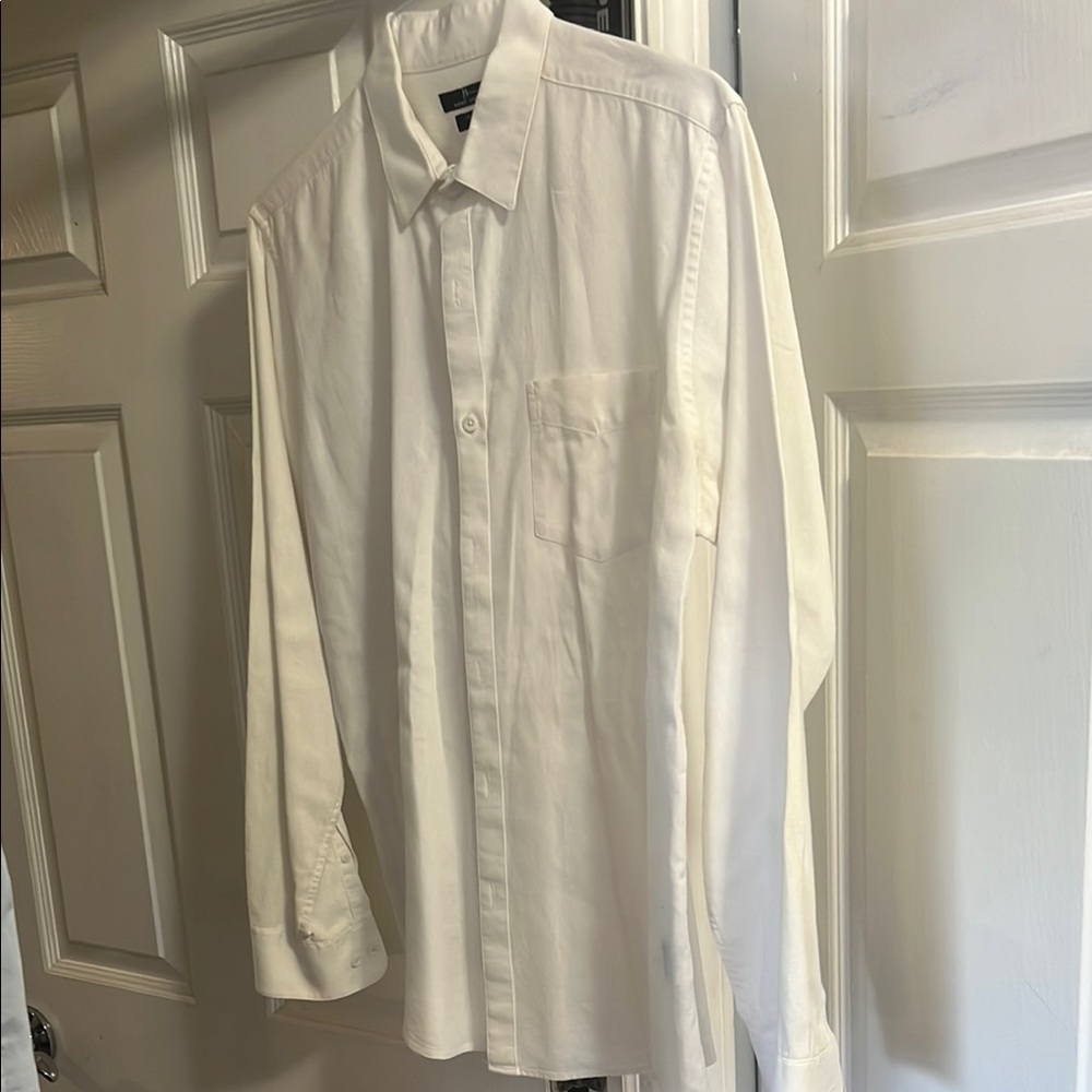 Marc Anthony White Dress Shirt Cotton Business Attire